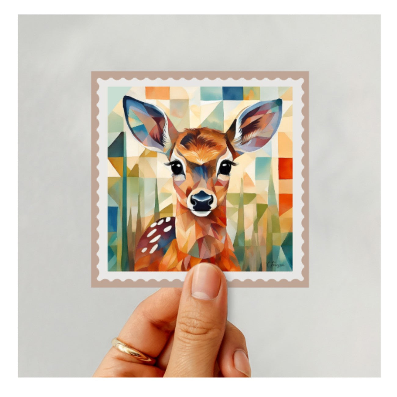 Deer Stamp Sticker 6pk