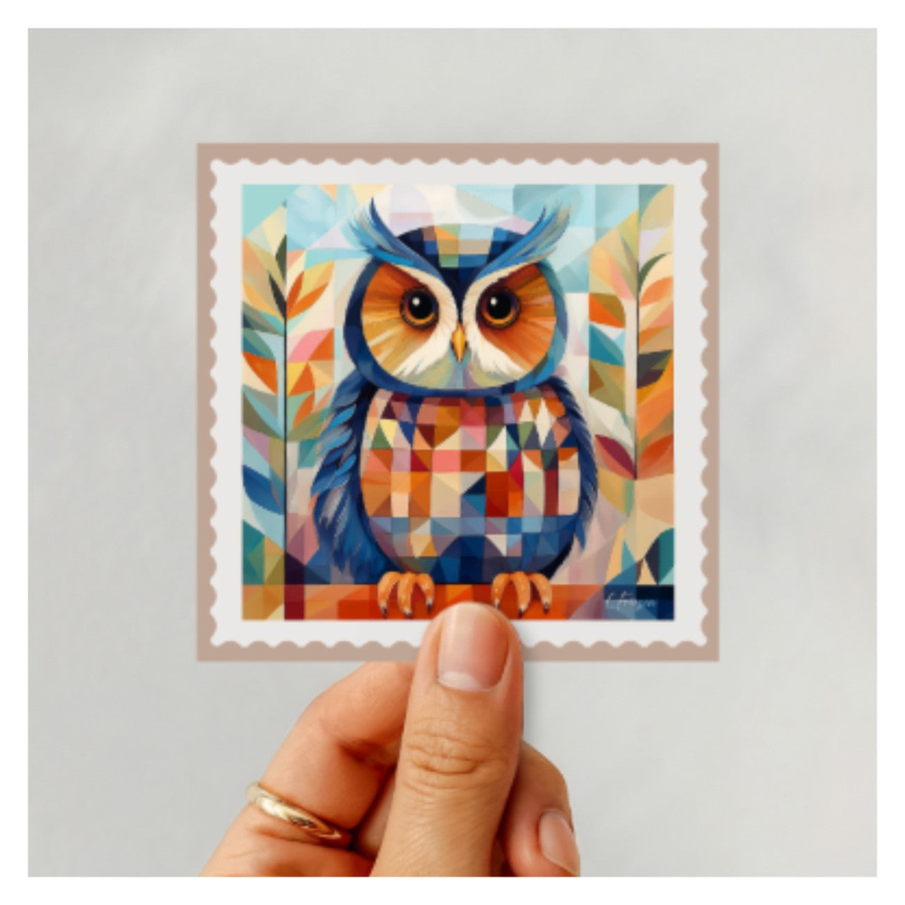 Owl Stamp Sticker 6pk