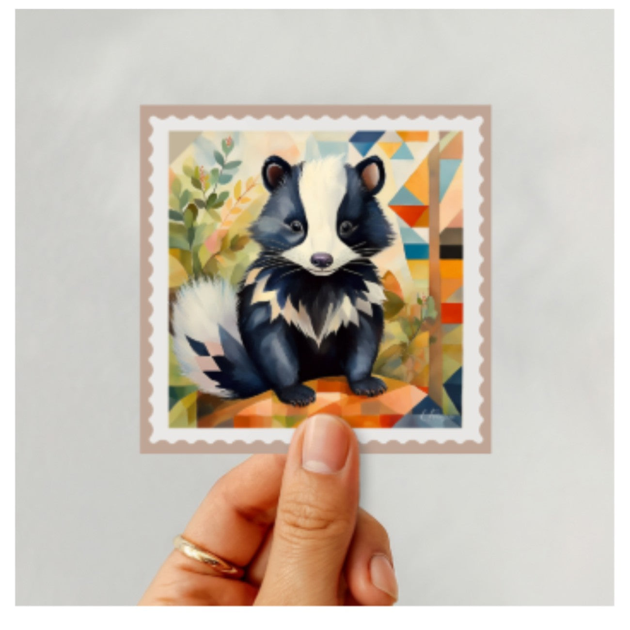 Skunk Stamp Sticker 6pk