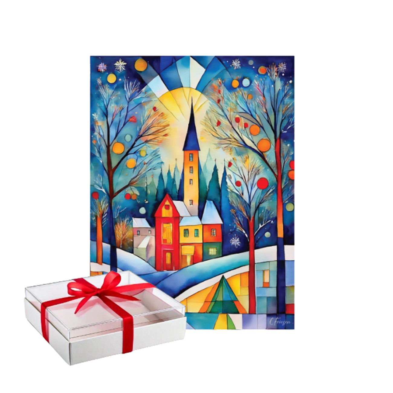 New Year Village 6-Card Boxed Set