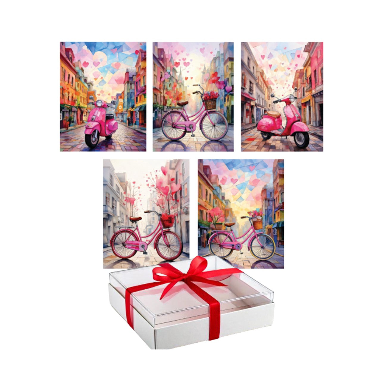 Valentine on Wheels A2 5-Card Boxed Set
