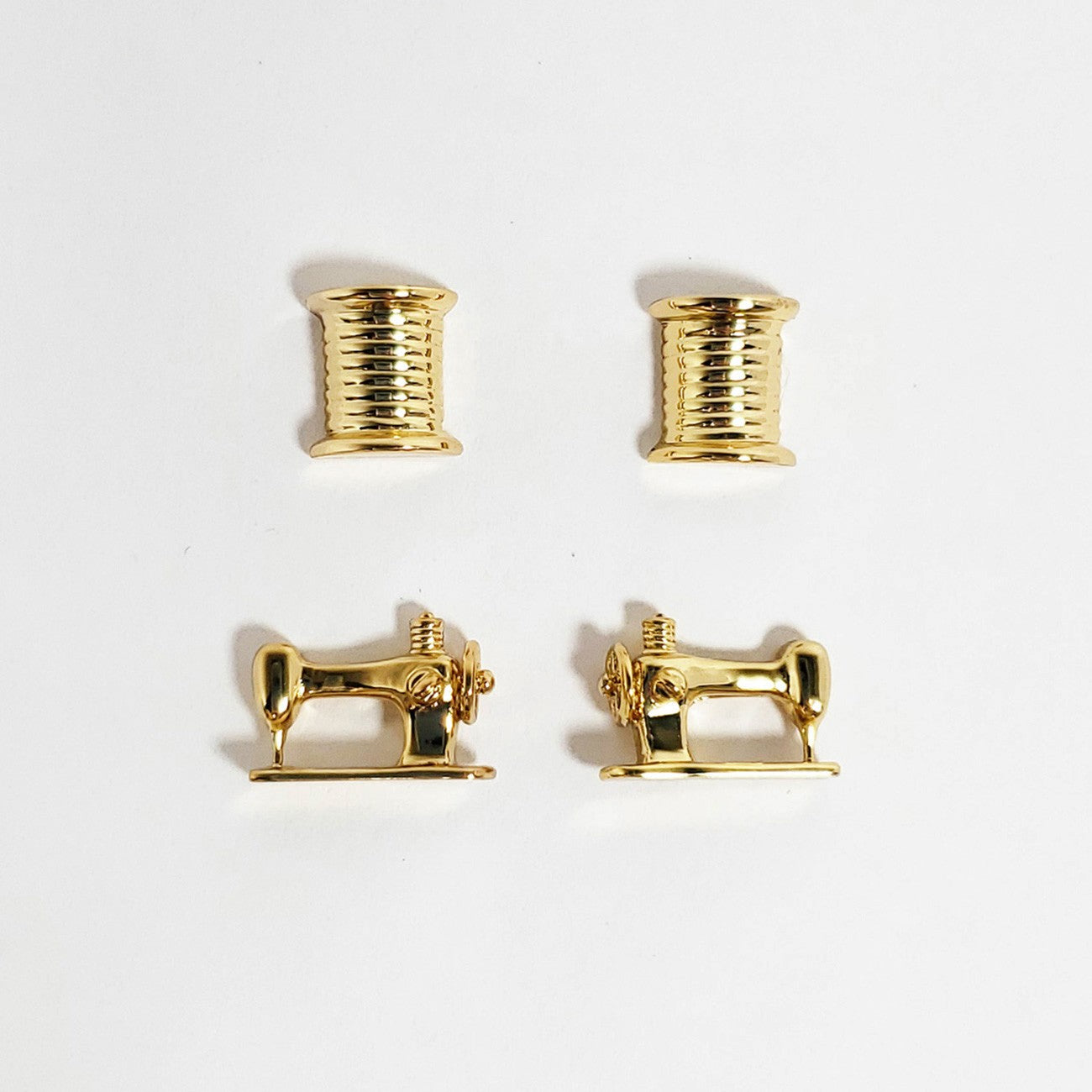 Thread & Machine Earring Set of 2 Gold