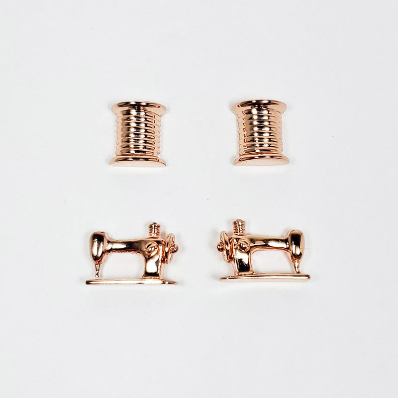 Thread & Machine Earring Set of 2 Rose Gold