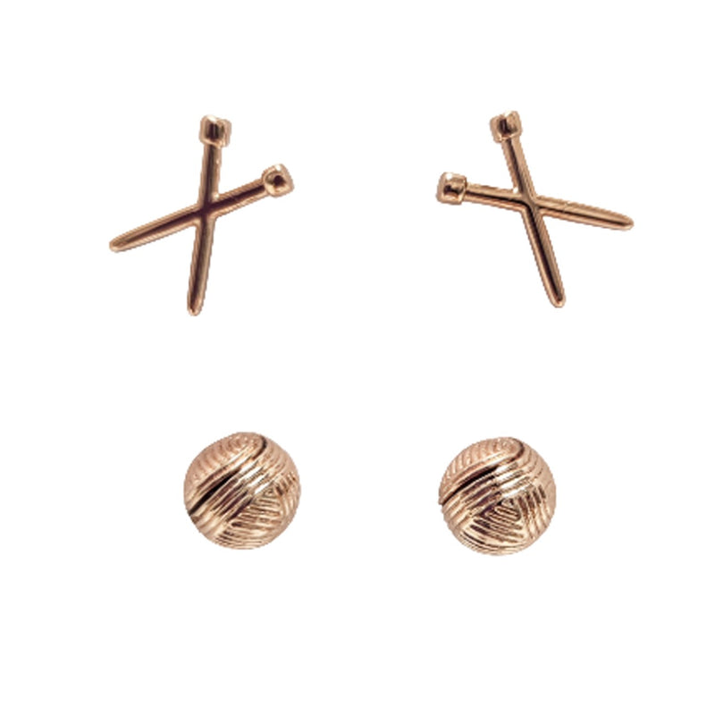 Yarn & Knit Earring Set of 2 Rose Gold