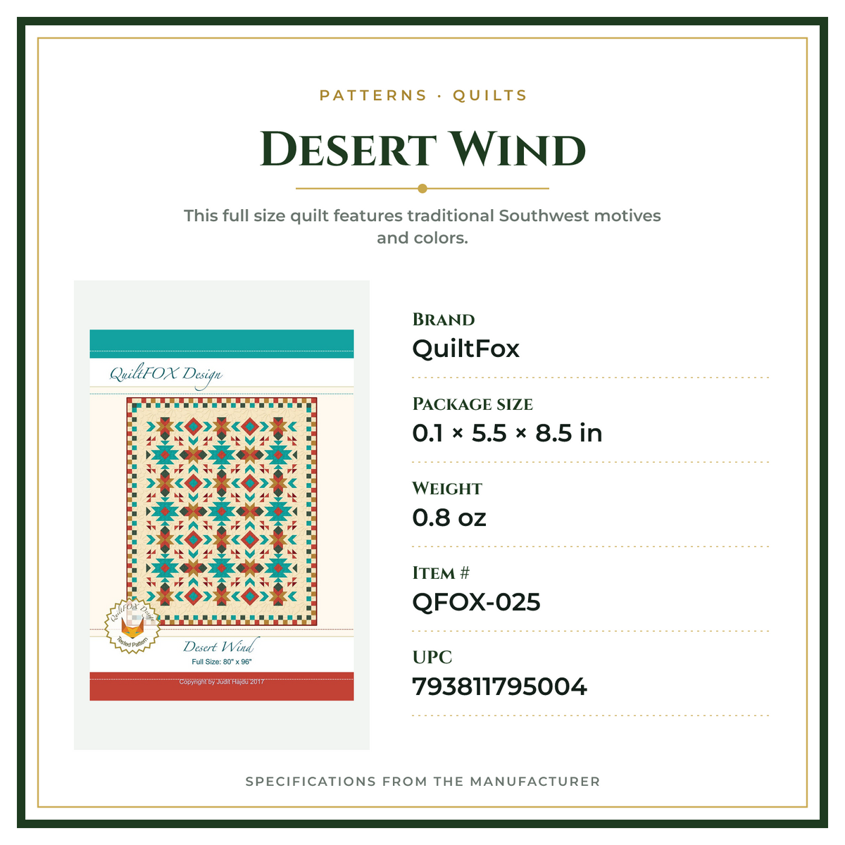 Product Specifications – Desert Wind