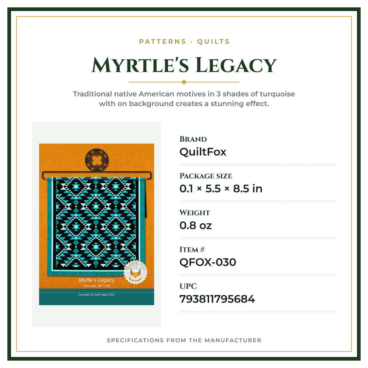 Product Specifications – Myrtle's Legacy