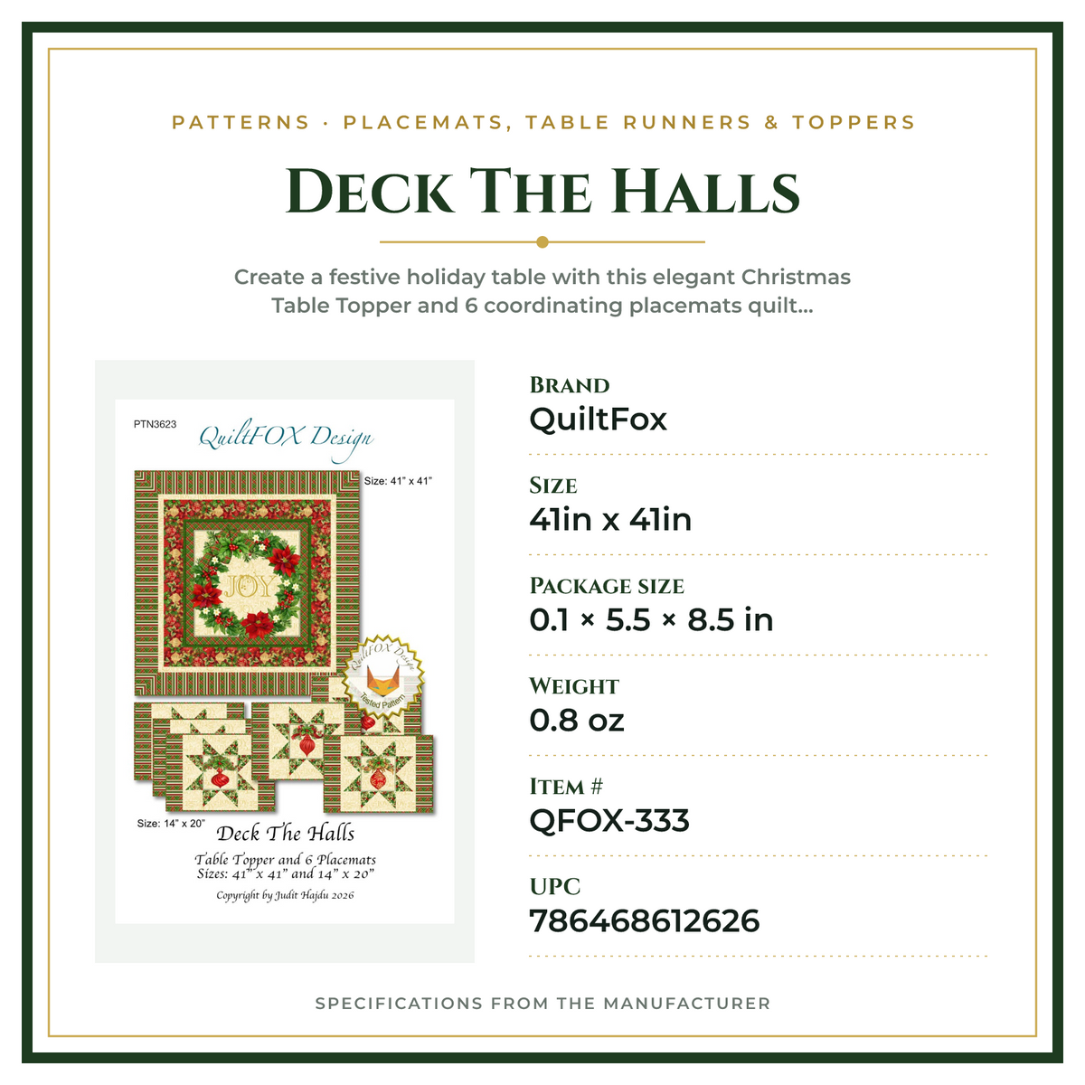 Product Specifications – Deck The Halls