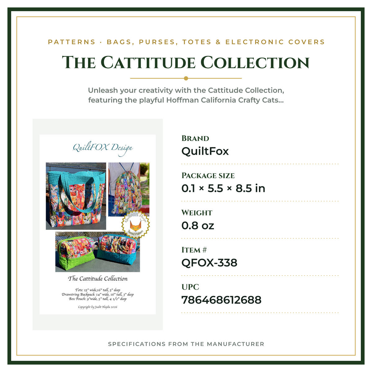 Product Specifications – The Cattitude Collection