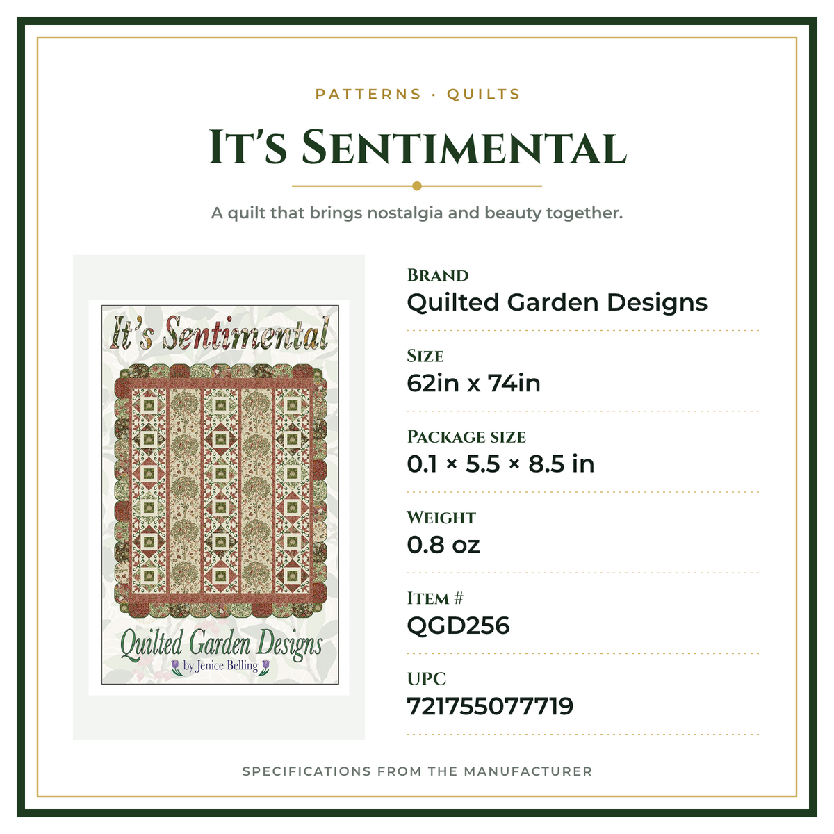 Product Specifications – It's Sentimental