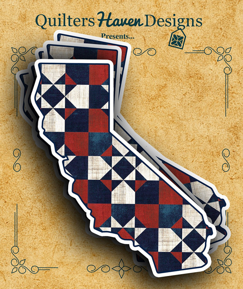 Freedom Quilt Sticker California 6pk