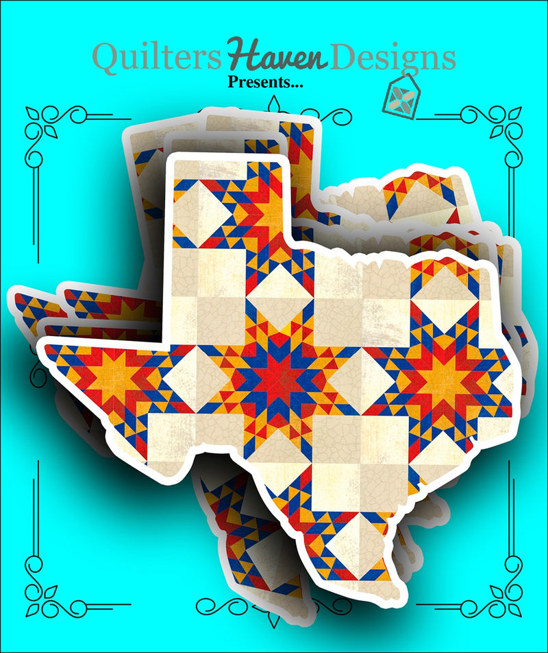 Texas Quilt Sticker 6pk