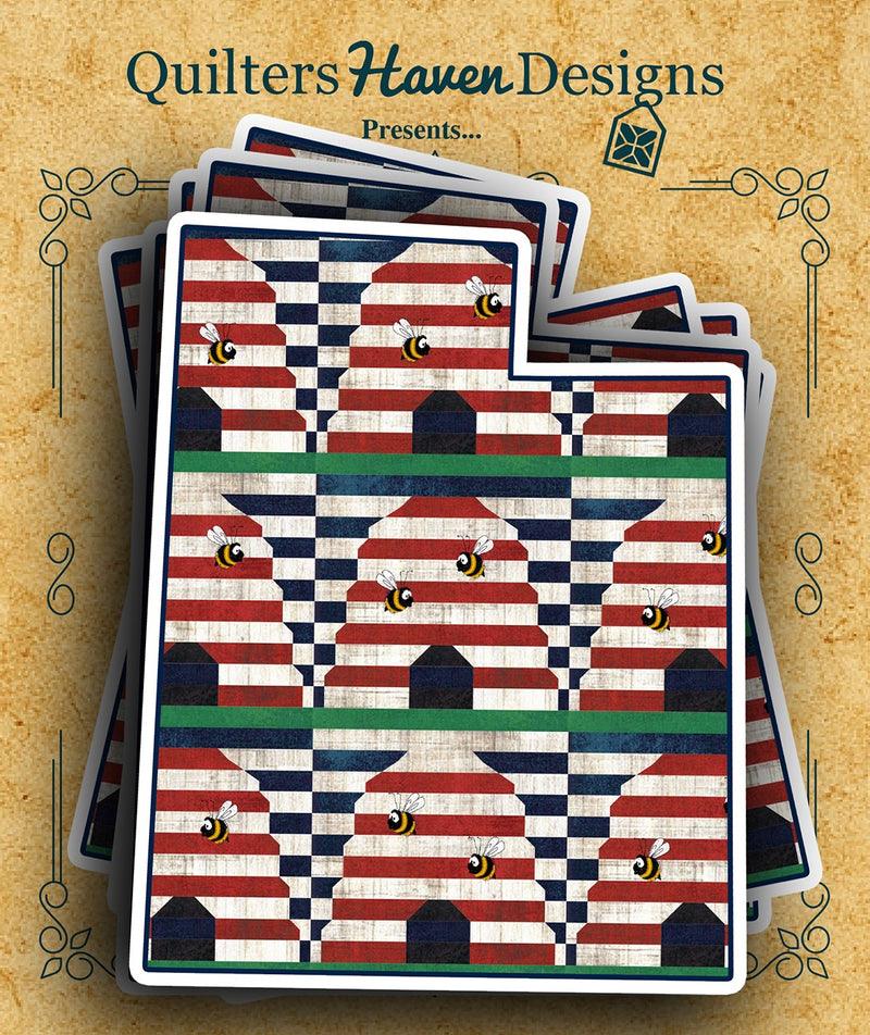 Freedom Quilt Sticker Utah 6pk