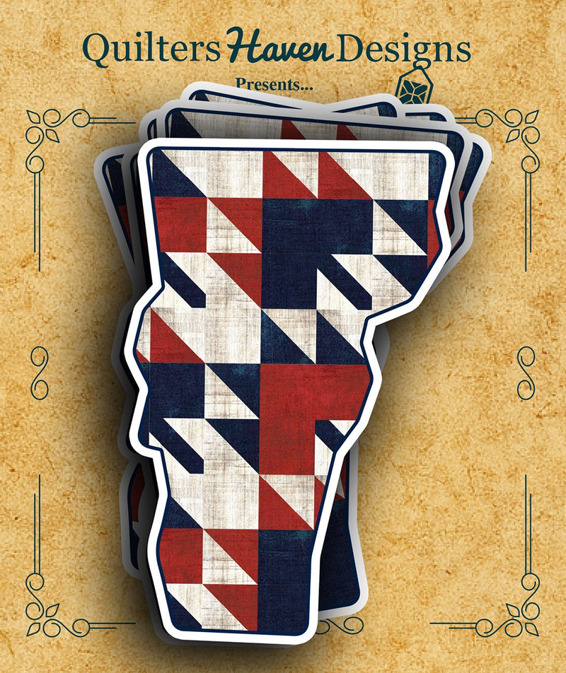 Freedom Quilt Sticker Vermont 6pk