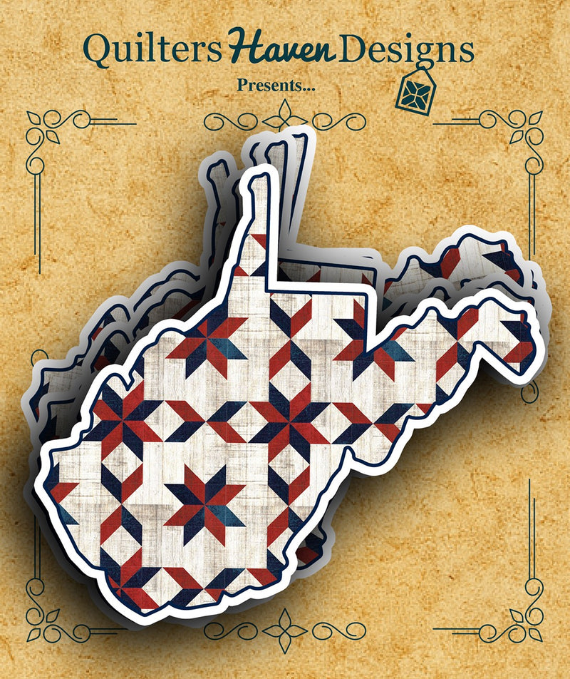 Freedom Quilt Sticker West Virginia 6pk