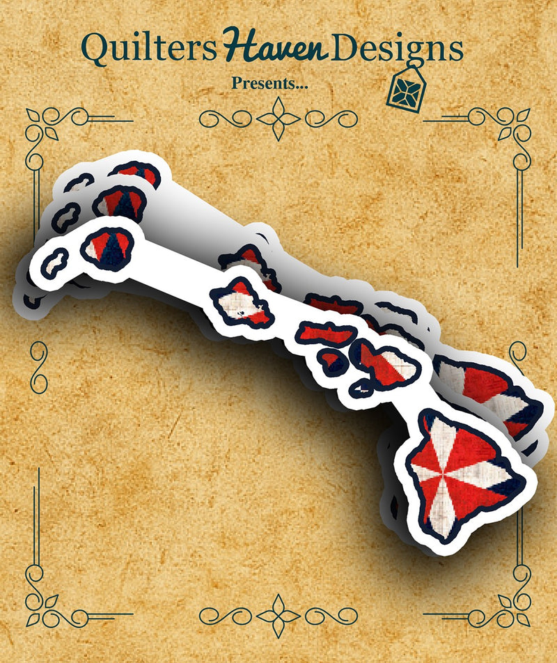 Freedom Quilt Sticker Hawaii 6pk