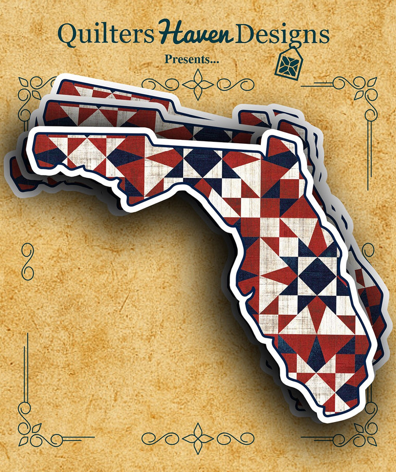 Freedom Quilt Sticker Florida 6pk