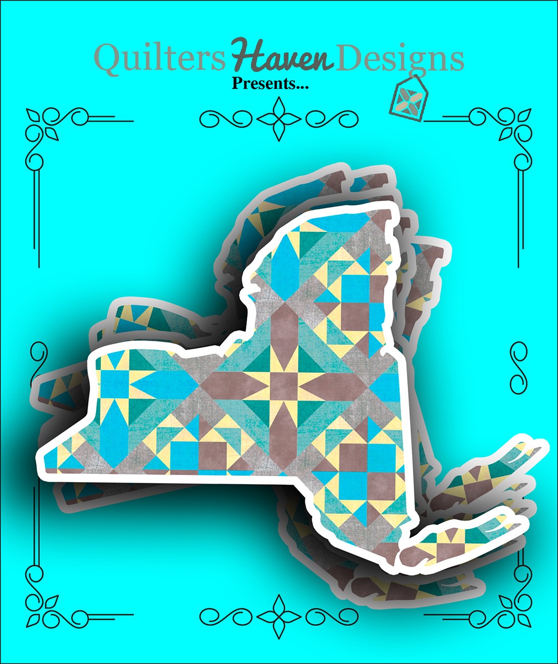 New York Quilt Sticker 6pk