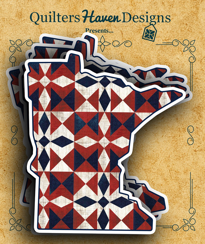 Freedom Quilt Sticker Minnesota 6pk