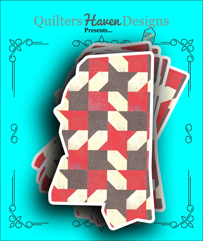 Mississippi Quilt Sticker 6pk