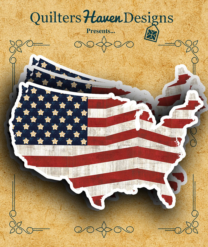 Freedom Quilt Sticker USA 6pk