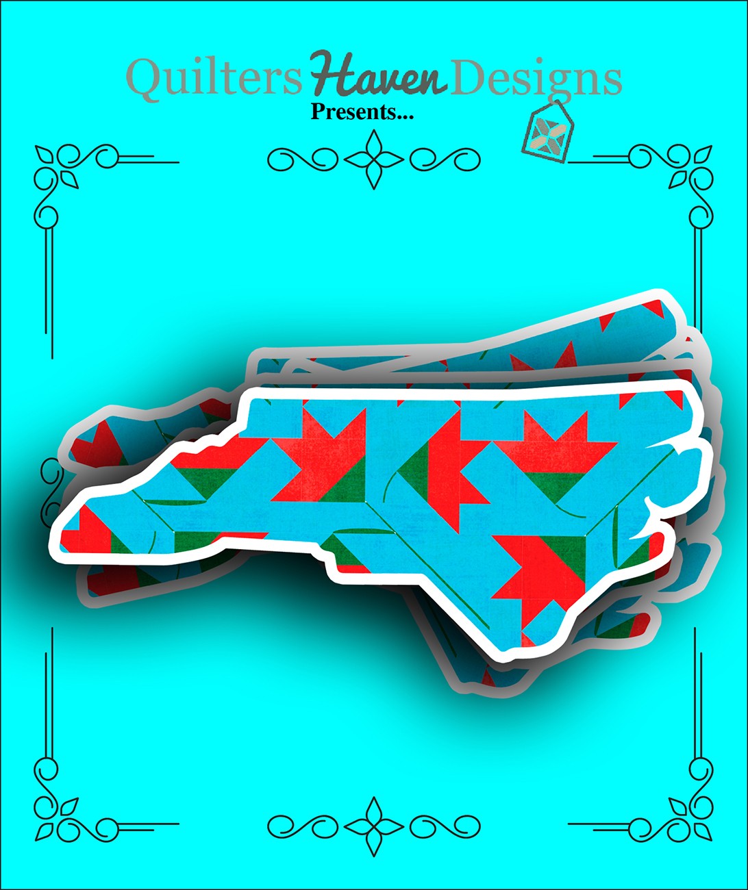 North Carolina Quilt Sticker 6pk