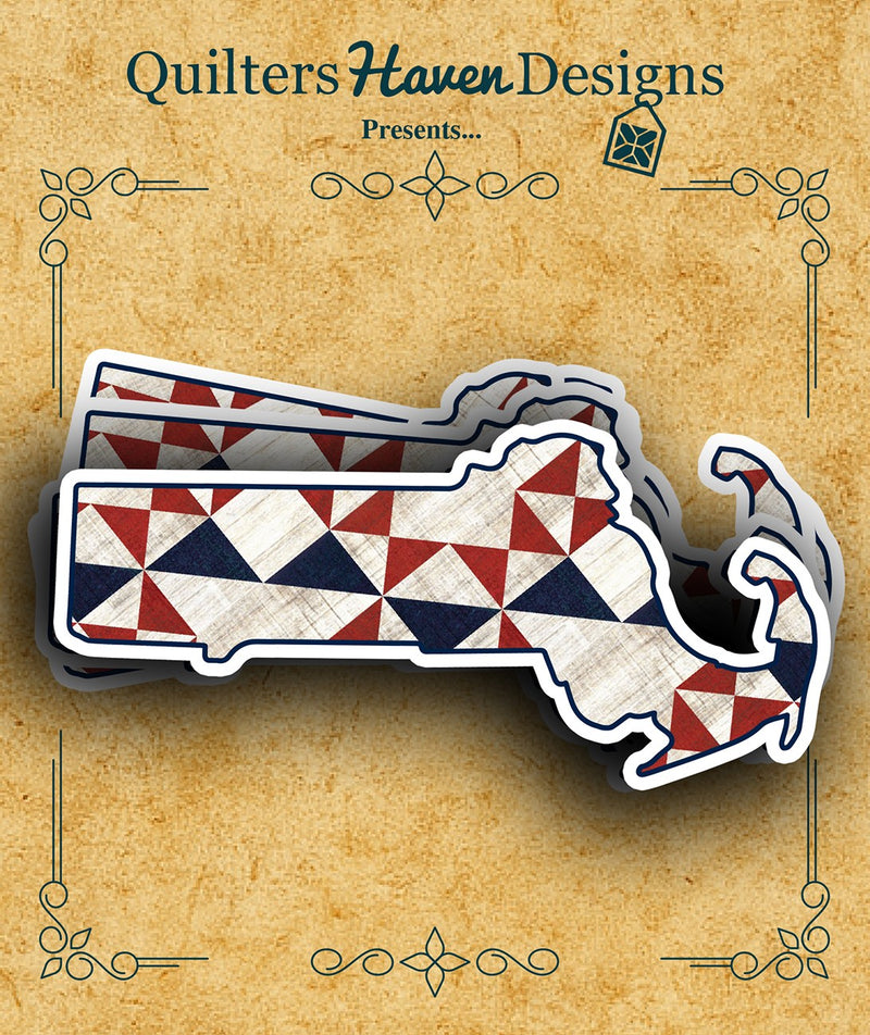 Freedom Quilt Sticker Massachusetts 6pk