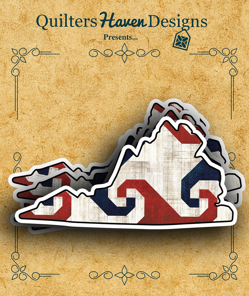 Freedom Quilt Sticker Virginia 6pk