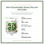Product Specifications – New Hampshire Home Pillow Pattern