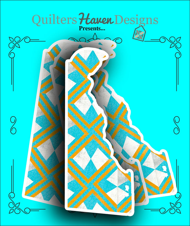 Delaware Quilt Sticker 6pk
