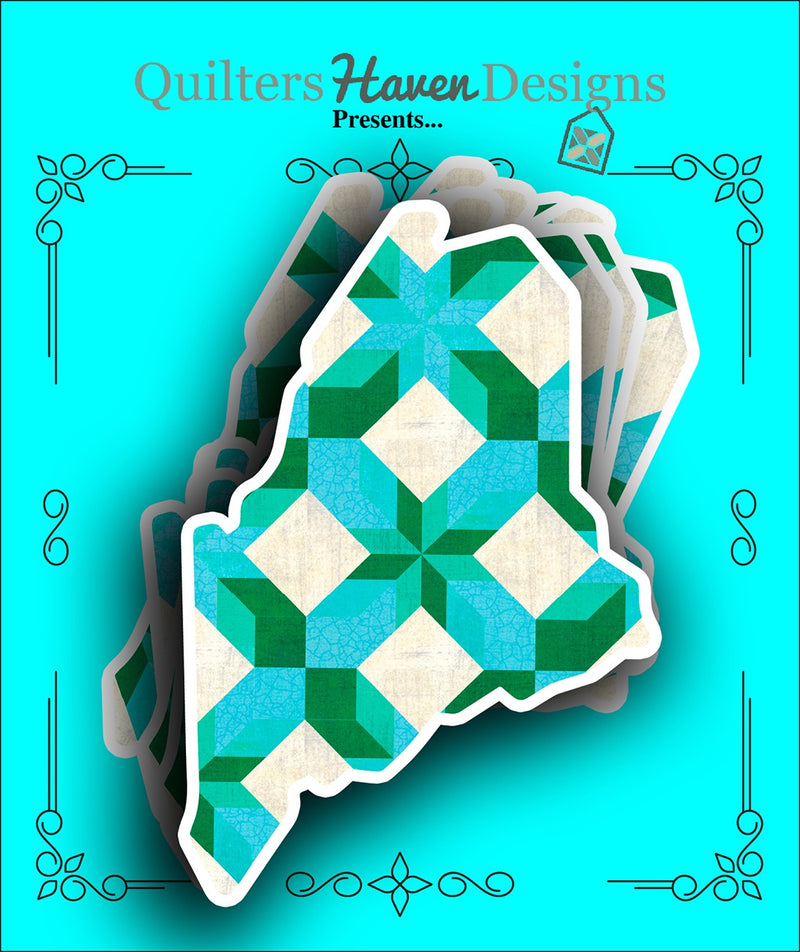 Maine Quilt Sticker 6pk