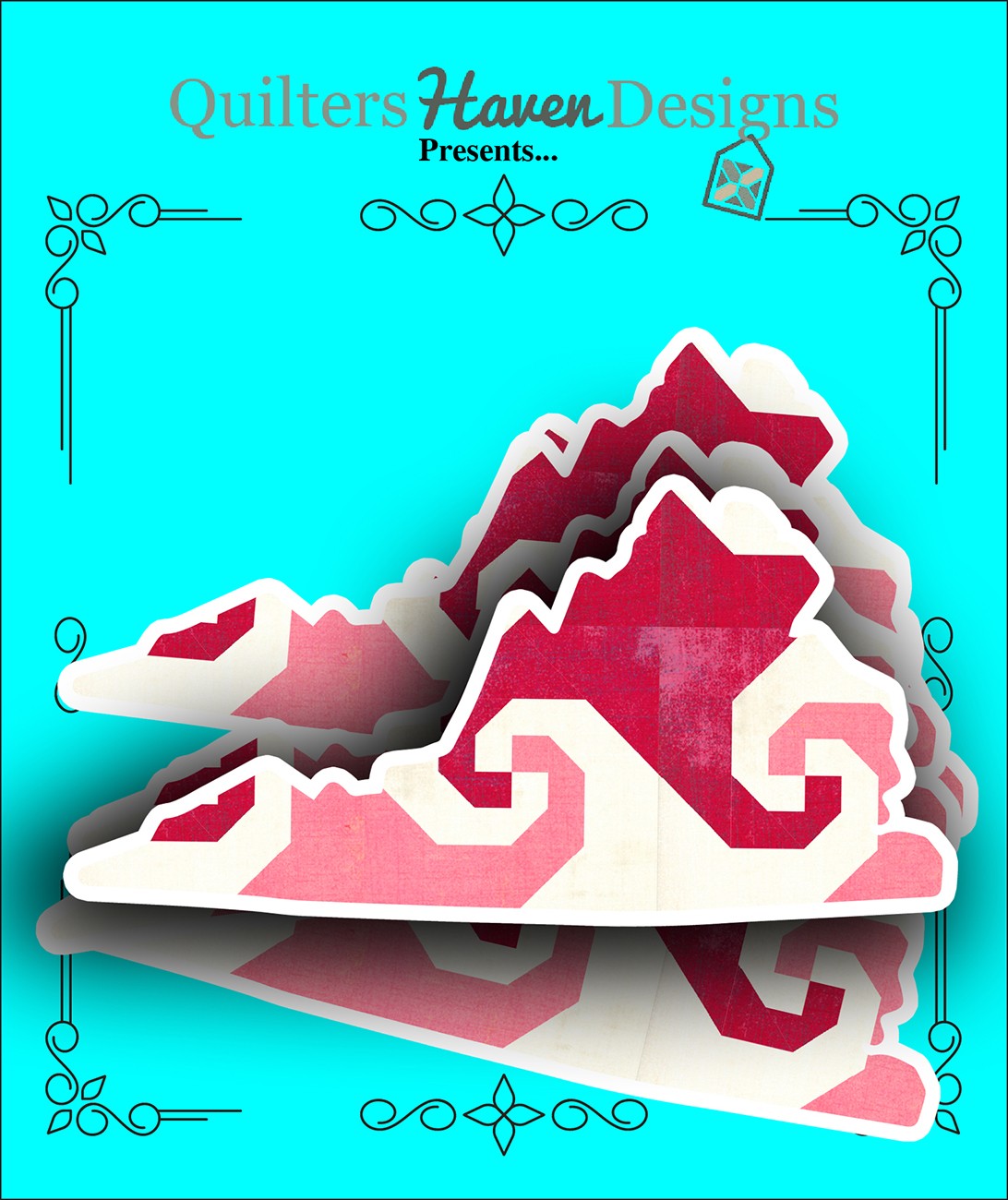Virginia Quilt Sticker 6pk