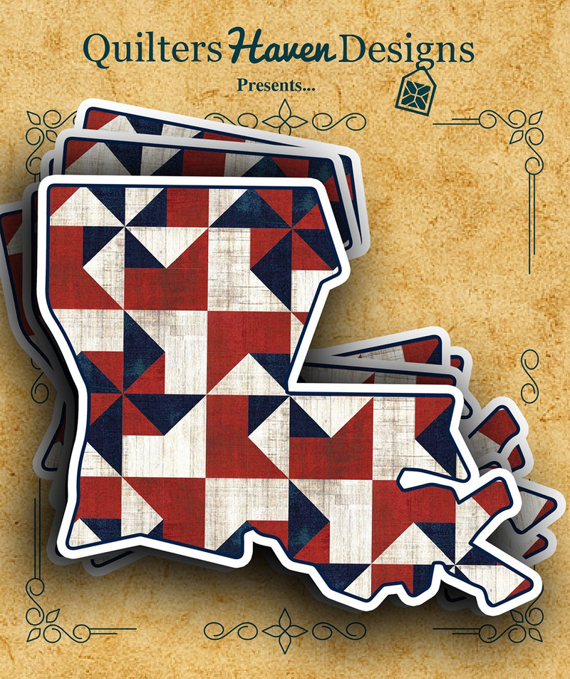 Freedom Quilt Sticker Louisiana 6pk