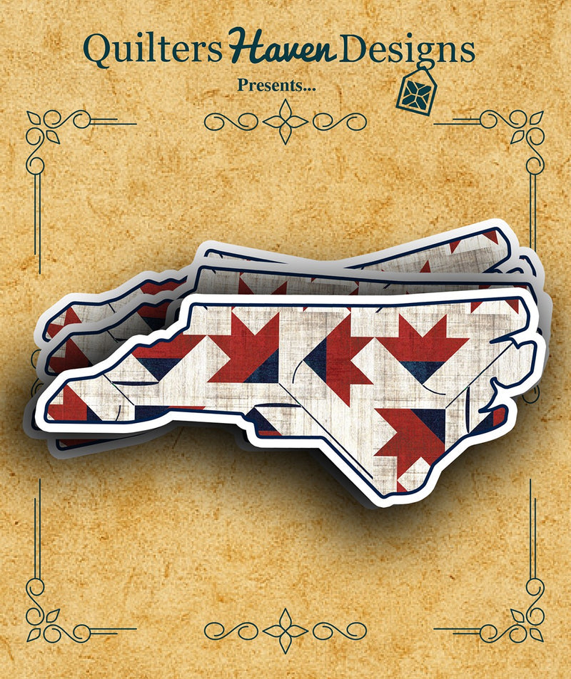Freedom Quilt Sticker North Carolina 6pk