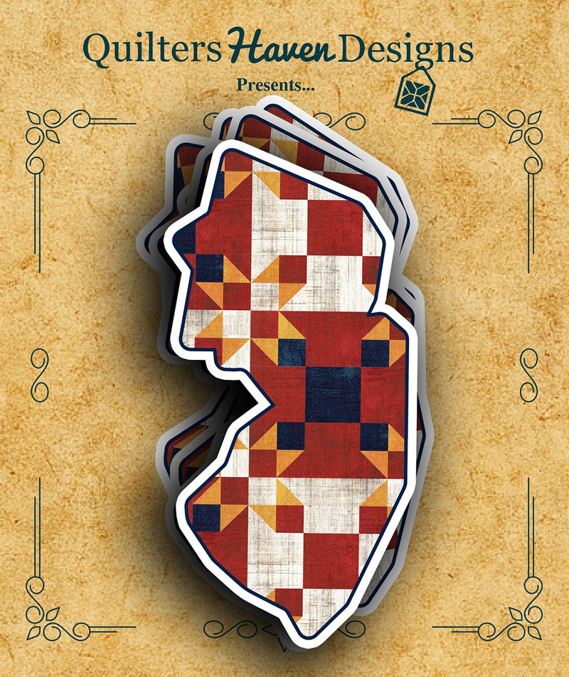 Freedom Quilt Sticker New Jersey 6pk