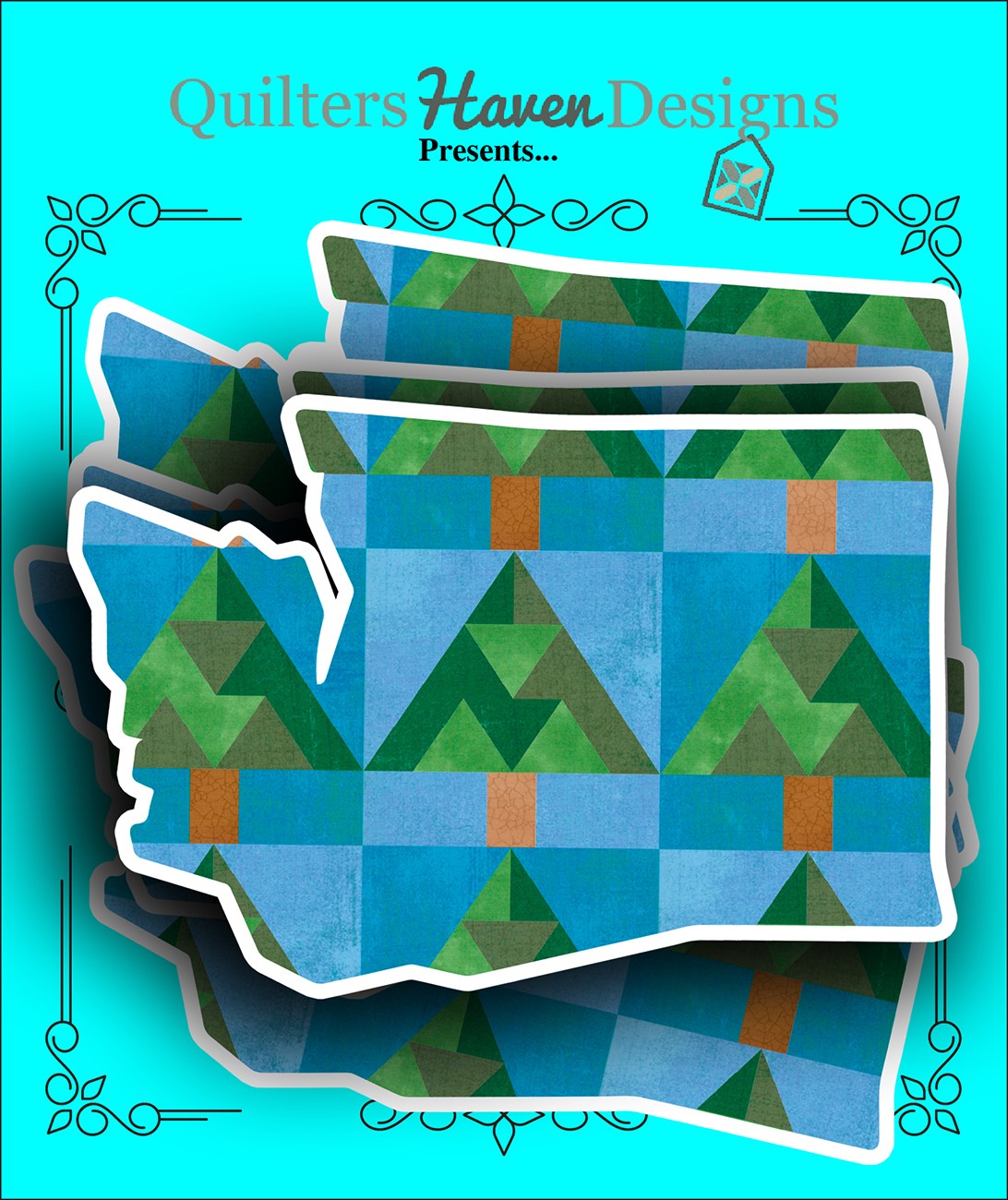 Washington Quilt Sticker 6pk