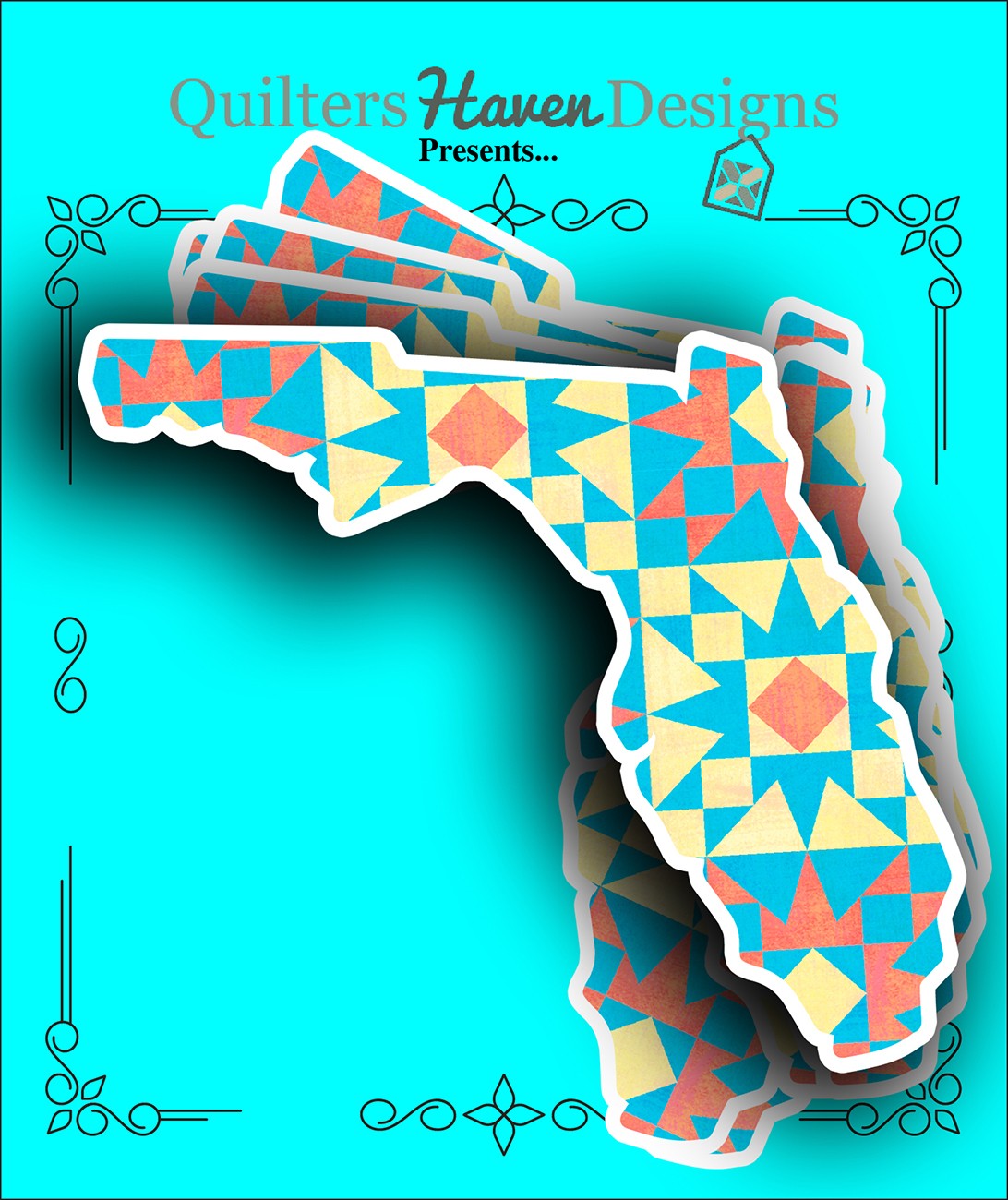 Florida Quilt Sticker 6pk
