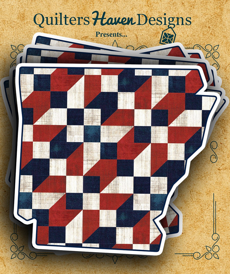 Freedom Quilt Sticker Arkansas 6pk