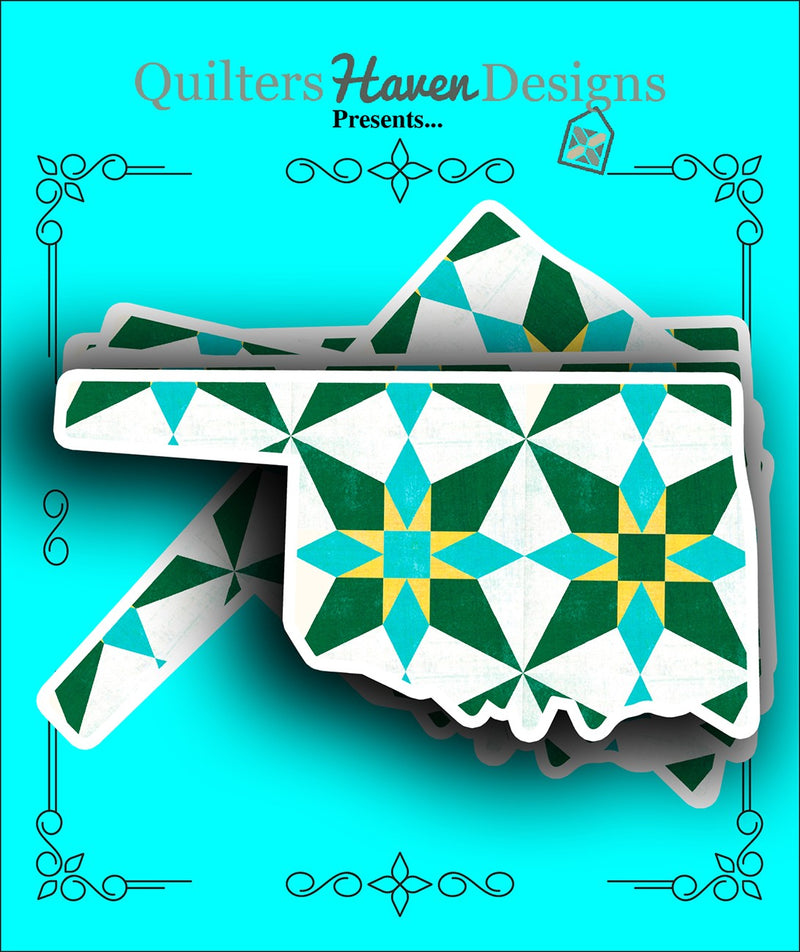 Oklahoma Quilt Sticker 6pk