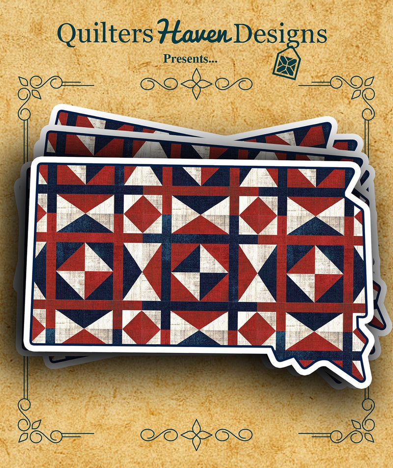 Freedom Quilt Sticker South Dakota 6pk