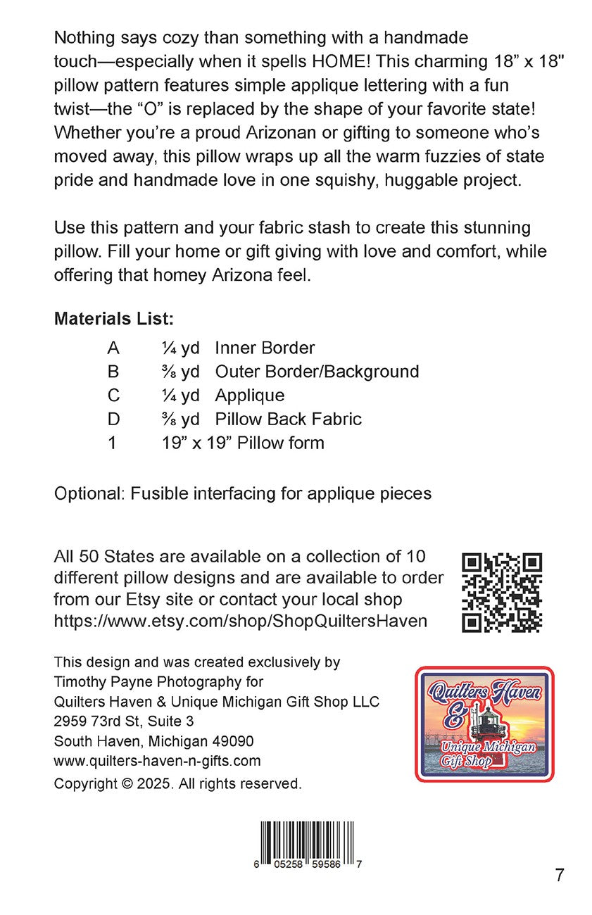 Arizona HOME Pillow Pattern