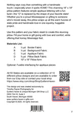 Mississippi HOME Pillow Pattern