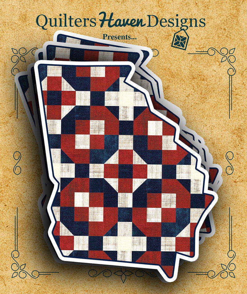 Freedom Quilt Sticker Georgia 6pk