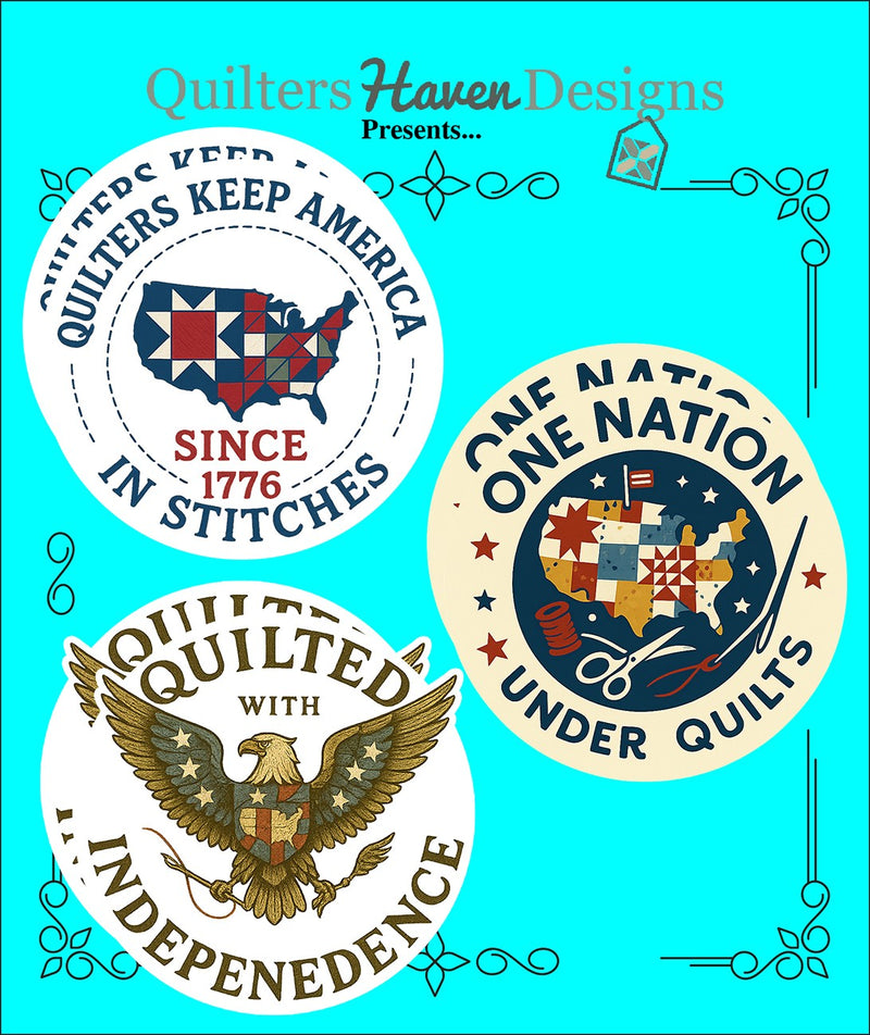 Patriotic Quilter Stickers Set