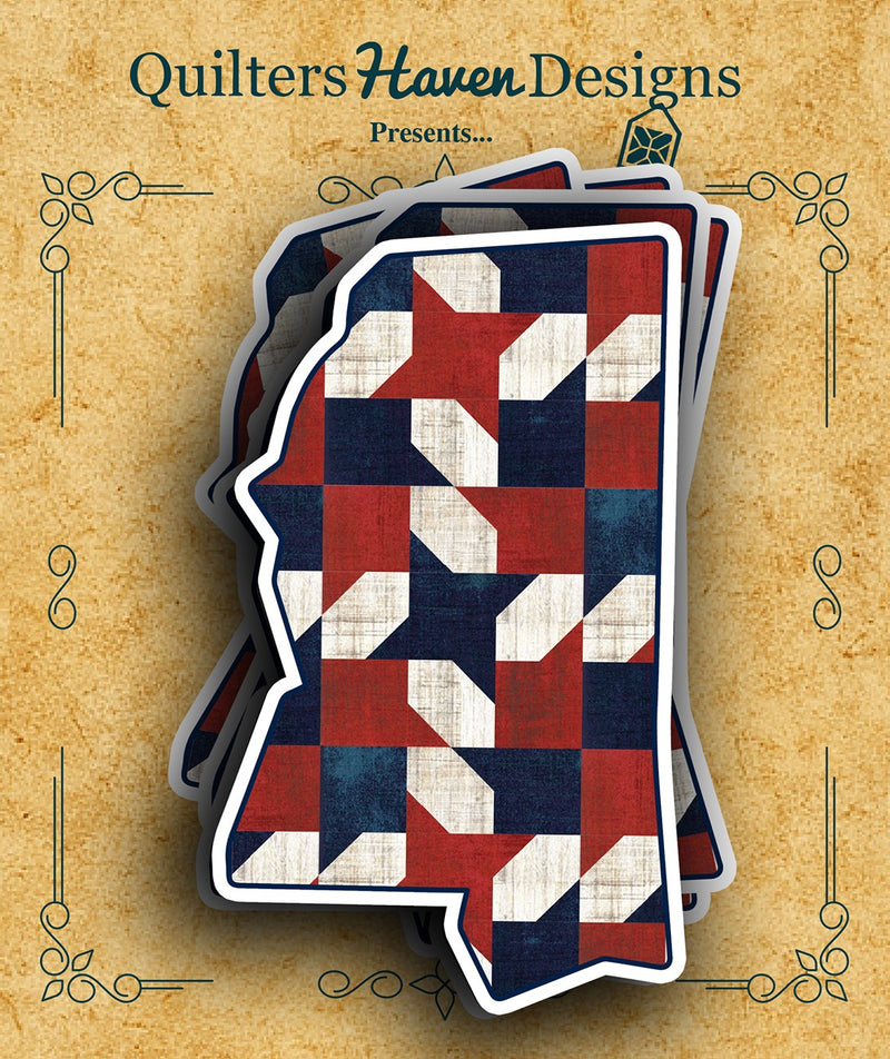 Freedom Quilt Sticker Mississippi 6pk