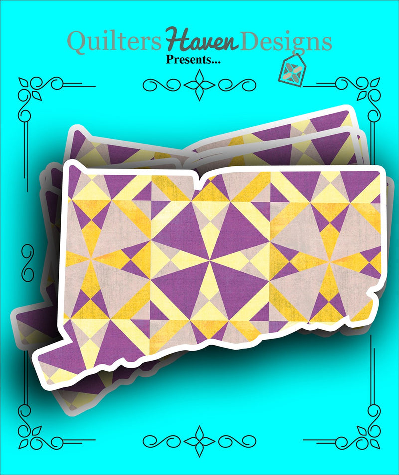 Connecticut Quilt Sticker 6pk