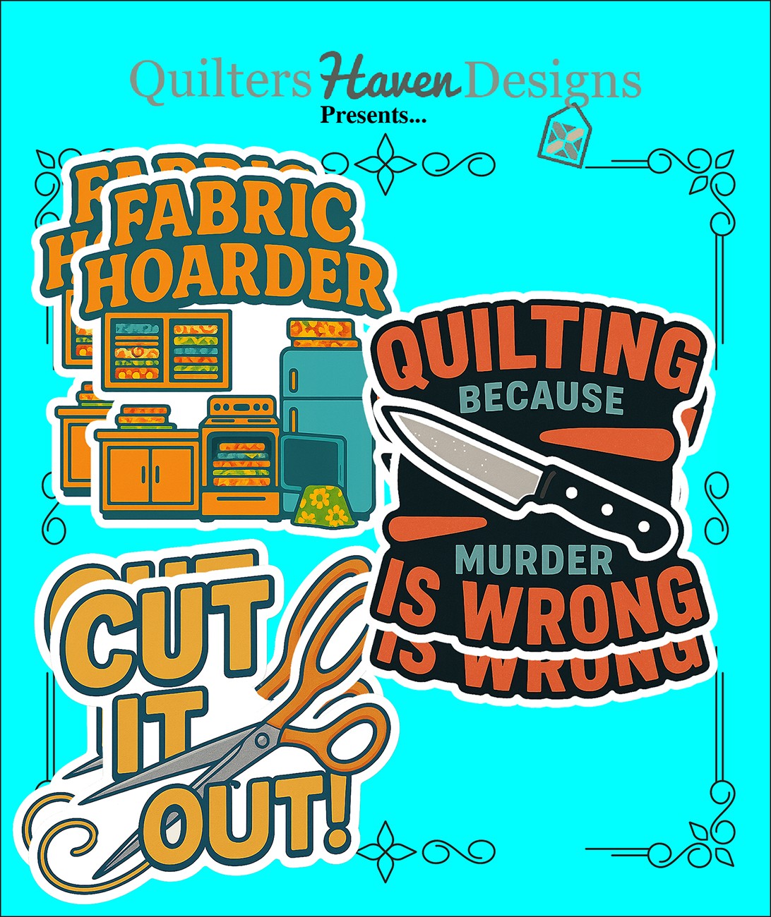 Those 70's Quilter Stickers Set