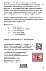 Kentucky HOME Pillow Pattern