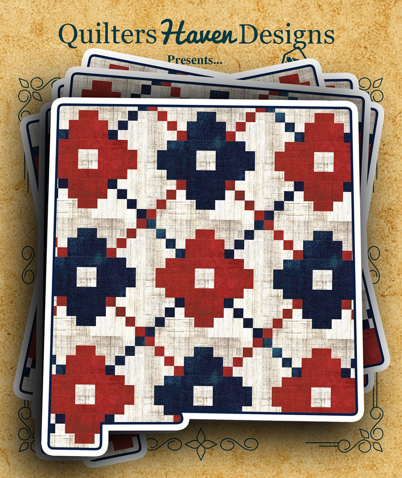 Freedom Quilt Sticker New Mexico 6pk