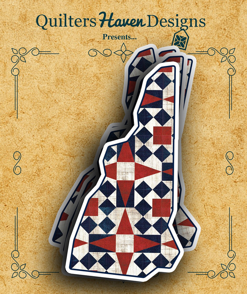 Freedom Quilt Sticker New Hampshire 6pk
