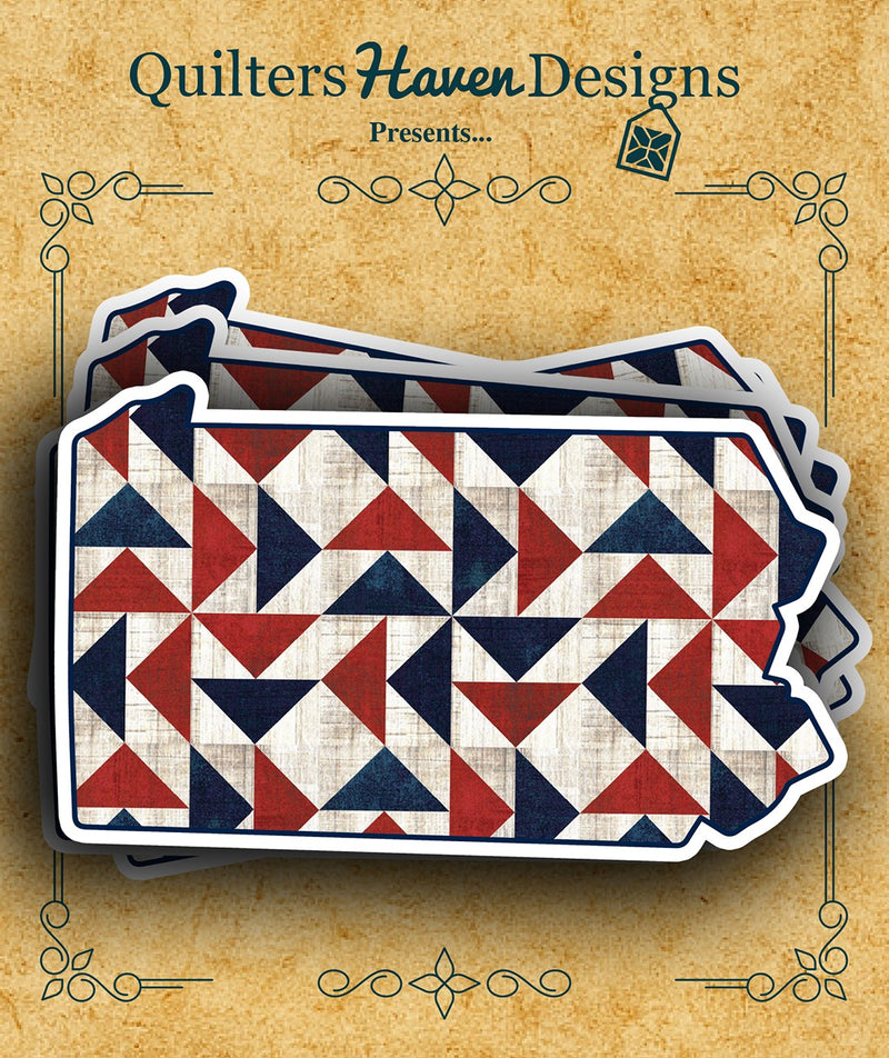 Freedom Quilt Sticker Pennsylvania 6pk